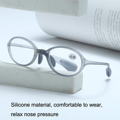 Portable Magnifying Glass Presbyopic Glasses Silicone Anti-Blue Light Reading Glasses, Degree: +100(Light Gray) - Presbyopic Glasses by PMC Jewellery | Online Shopping South Africa | PMC Jewellery