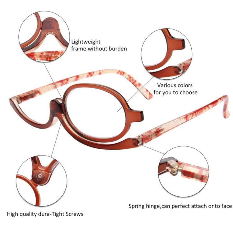 Makeup Presbyopic Glasses Monolithic Reading Glass Magnifying Glass, Degree: +400(Tea Color) - Presbyopic Glasses by PMC Jewellery | Online Shopping South Africa | PMC Jewellery