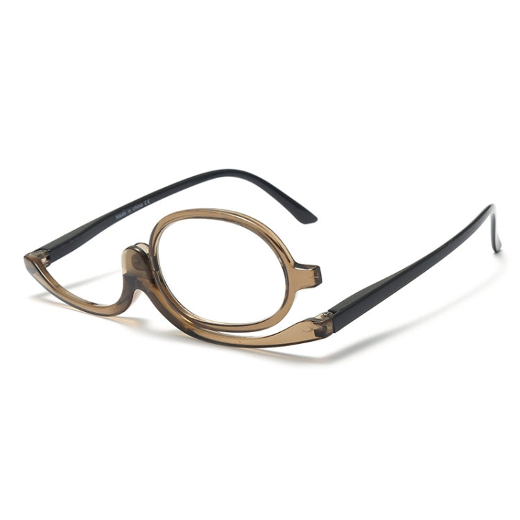 Makeup Presbyopic Glasses Monolithic Reading Glass Magnifying Glass, Degree: +400(Tea Color) - Presbyopic Glasses by PMC Jewellery | Online Shopping South Africa | PMC Jewellery