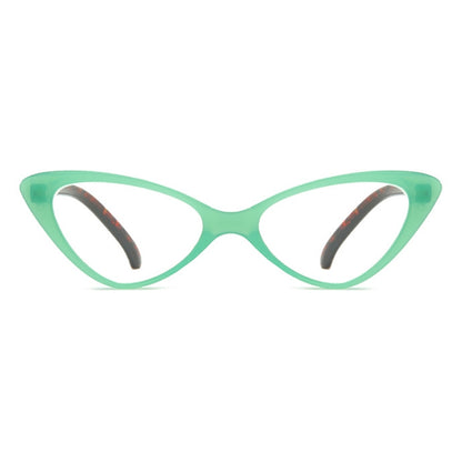 Street Stall Triangular Cat Eye Presbyopic Glasses, Degree: +200(Light Green) - Presbyopic Glasses by PMC Jewellery | Online Shopping South Africa | PMC Jewellery