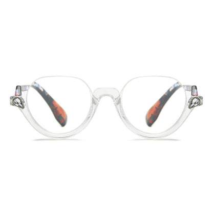 Diamond Studded Cat Eye Presbyopic Glasses Half-frame Fish-filament Glasses Unisex, Degree: +200(Transparent Flower Feet) - Presbyopic Glasses by PMC Jewellery | Online Shopping South Africa | PMC Jewellery