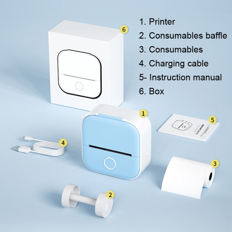 Phomemo T02 Standard Error Mini Pocket Small Portable Bluetooth Phone Photo Label Thermal Printer(White) - Printer by Phomemo | Online Shopping South Africa | PMC Jewellery | Buy Now Pay Later Mobicred