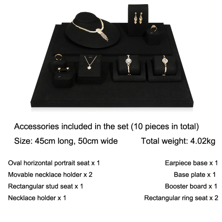 Black Microfiber Necklace Ring Jewelry Display Live Jewelry Prop Rack Set 2 - Jewelry Storages by PMC Jewellery | Online Shopping South Africa | PMC Jewellery