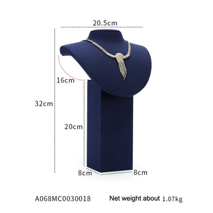 8x8x32cm Diorama Necklace Holder Jewelry Display Props Blue Microfiber Window Necklace Earring Ring Stand - Jewelry Storages by PMC Jewellery | Online Shopping South Africa | PMC Jewellery