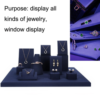 10x7.5x14cm Vertical Necklace Holder Jewelry Display Props Blue Microfiber Window Necklace Earring Ring Stand - Jewelry Storages by PMC Jewellery | Online Shopping South Africa | PMC Jewellery