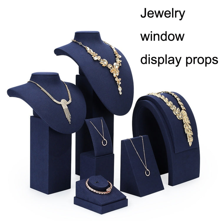 5x5x3cm Rectangular Stud Seat Jewelry Display Props Blue Microfiber Window Necklace Earring Ring Stand - Jewelry Storages by PMC Jewellery | Online Shopping South Africa | PMC Jewellery