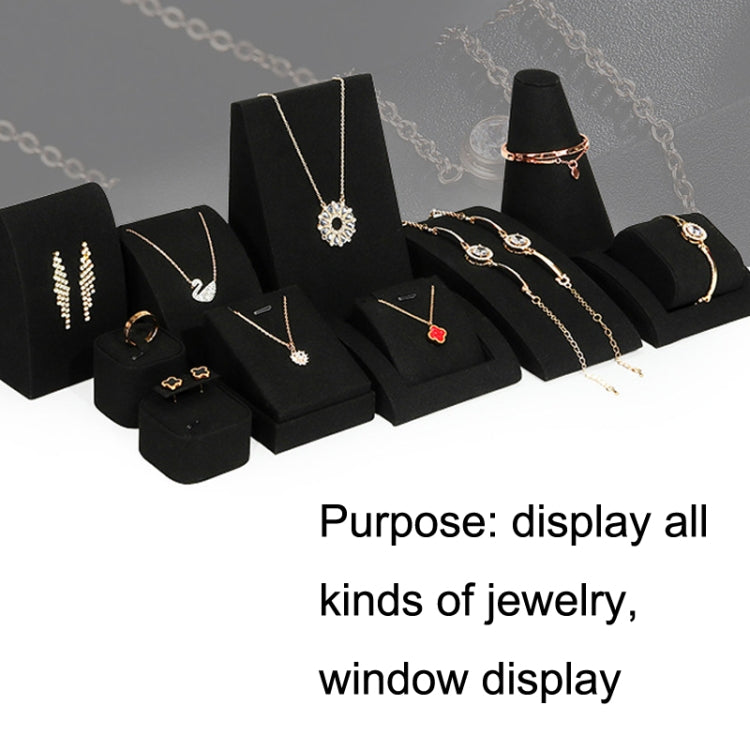 10x7.5x14cm Vertical Necklace Seat Black Microfiber Necklace Ring Jewelry Display Live Jewelry Prop Rack - Jewelry Storages by PMC Jewellery | Online Shopping South Africa | PMC Jewellery