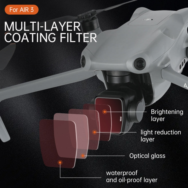 For DJI Air 3 RCSTQ Multi-Layer Coating Waterproof  Filter, Spec: ND4/8/16/32/64+UV+CPL 6 -in-1 - Mavic Lens Filter by RCSTQ | Online Shopping South Africa | PMC Jewellery