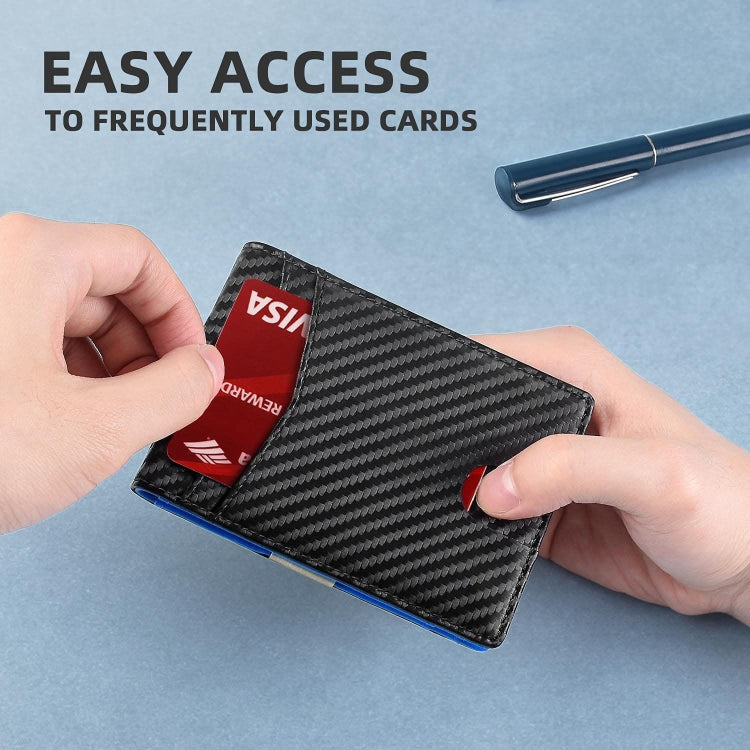 RFID Anti-Magnetic And Anti-Theft Leather Multi-Card Credit Card Wallet Coin Purse(Carbon Fiber Black+Black Inside) - Antimagnetic RFID Package by PMC Jewellery | Online Shopping South Africa | PMC Jewellery | Buy Now Pay Later Mobicred