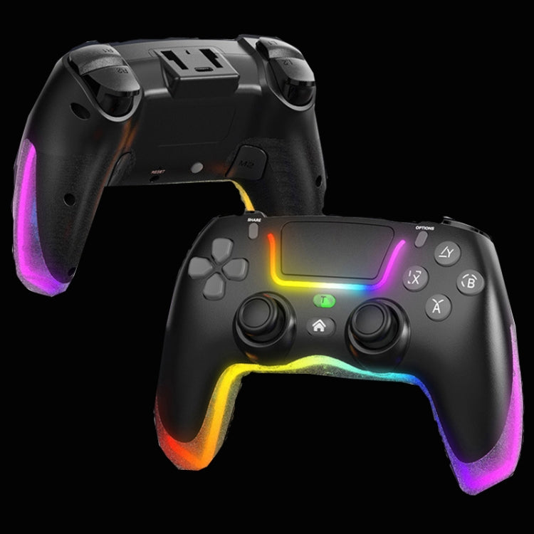For PS4 Dazzle Color Light Wireless Bluetooth Grip(Black) - Gamepads by PMC TechLife | Online Shopping South Africa | PMC TechLife