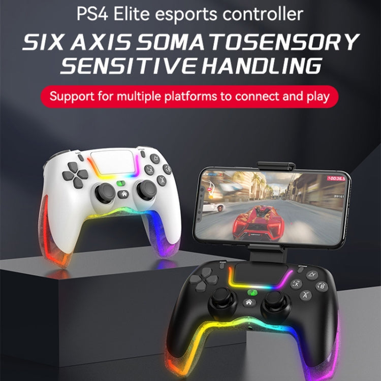 For PS4 Dazzle Color Light Wireless Bluetooth Grip(Black) - Gamepads by PMC TechLife | Online Shopping South Africa | PMC TechLife