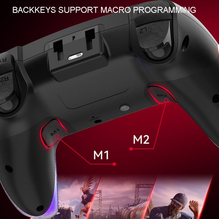 For PS4 Dazzle Color Light Wireless Bluetooth Grip(Black) - Gamepads by PMC TechLife | Online Shopping South Africa | PMC TechLife