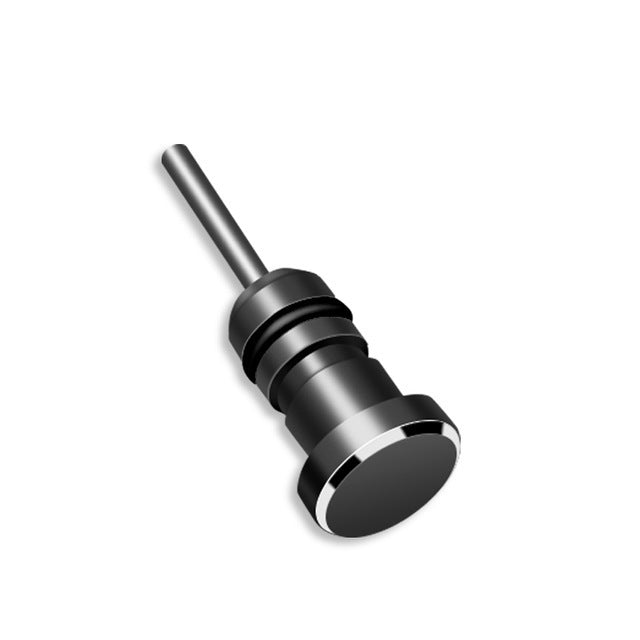 3.5mm Universal Metal Dust Plug Headset Plug Card Needle(Black) - Anti-dust & Ear Caps by PMC TechLife | Online Shopping South Africa | PMC TechLife | Buy Now Pay Later Mobicred