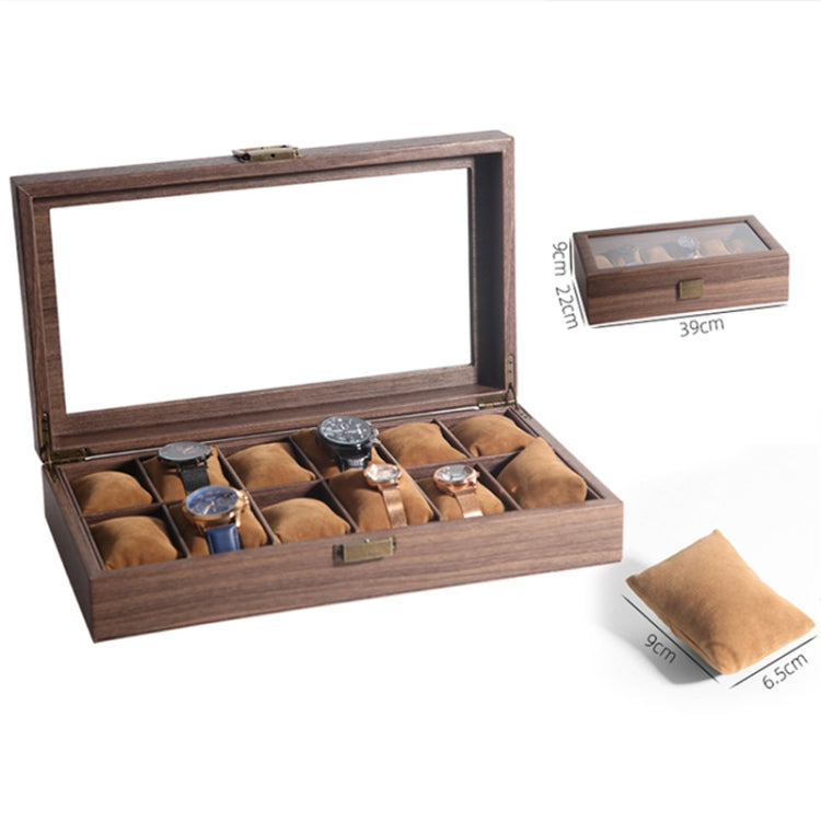 Wood Grain Leather Watch Display Box Watch Storage Case Jewelry Box, Style: 12 Digit Long - Watch Storages by PMC TechLife | Online Shopping South Africa | PMC TechLife