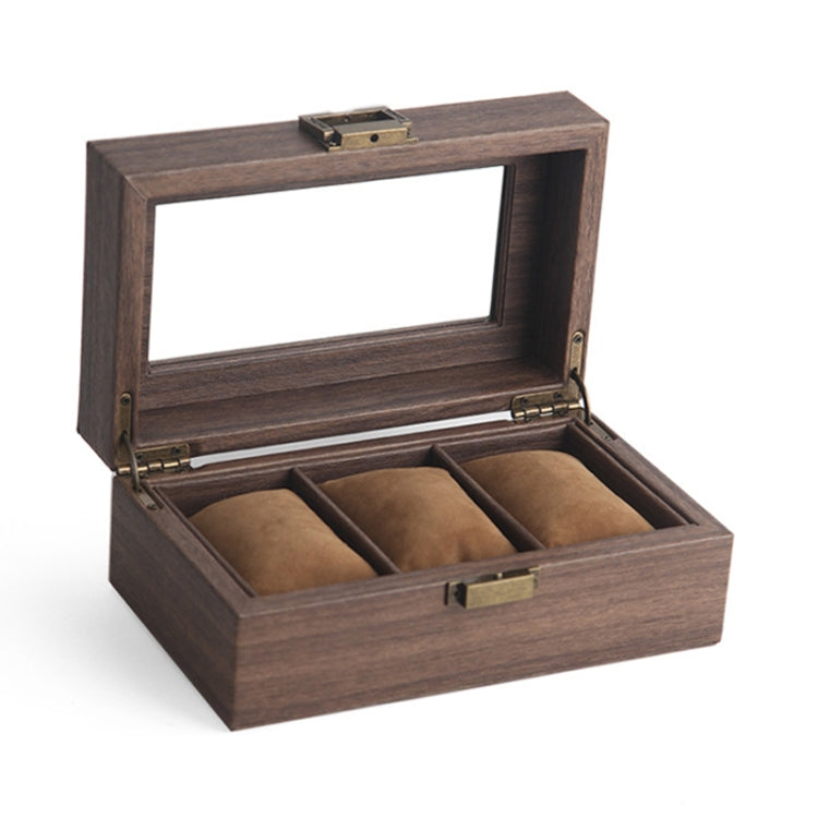 Wood Grain Leather Watch Display Box Watch Storage Case Jewelry Box, Style: 3 Digit Long - Watch Storages by PMC Jewellery | Online Shopping South Africa | PMC Jewellery