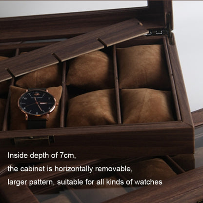 Wood Grain Leather Watch Display Box Watch Storage Case Jewelry Box, Style: 6 Digit Square - Watch Storages by PMC Jewellery | Online Shopping South Africa | PMC Jewellery