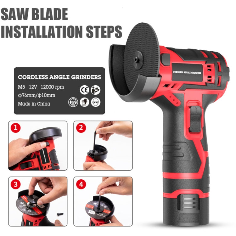 HILDA 12V 3 Inch Li-Ion Angle Grinder Home Cutting And Sanding Machine, US Plug, Model: Carton Package With 1 Battery - free shipping - PMC TechLife - Order now!