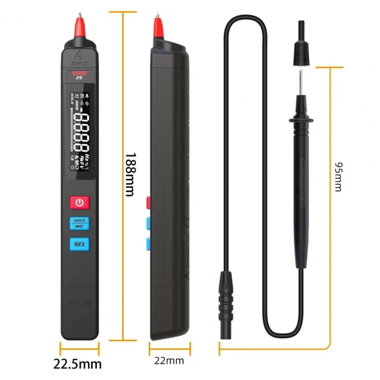 BSIDE Z5 Smart Pen Multimeter Backlight LCD 6000 Counts Auto Voltage Detector - Digital Multimeter by BSIDE | Online Shopping South Africa | PMC Jewellery | Buy Now Pay Later Mobicred