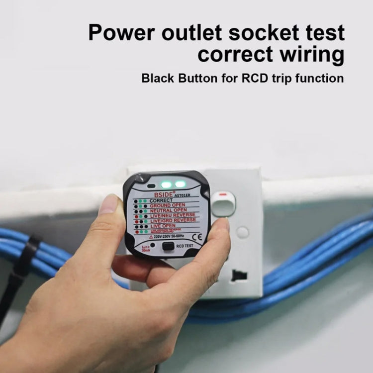 BSIDE AST01 Plug Power Tester Electrical Socket Detector US Plug - Current & Voltage Tester by BSIDE | Online Shopping South Africa | PMC TechLife | Buy Now Pay Later Mobicred
