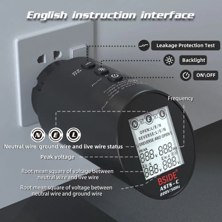 BSIDE ASTS Circuit Analyzer Plug Power Tester EU Plug - free shipping - PMC TechLife - Order now!