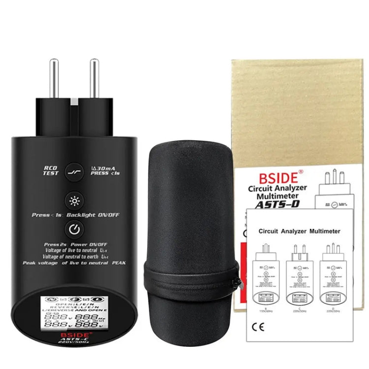 BSIDE ASTS Circuit Analyzer Plug Power Tester EU Plug - free shipping - PMC TechLife - Order now!