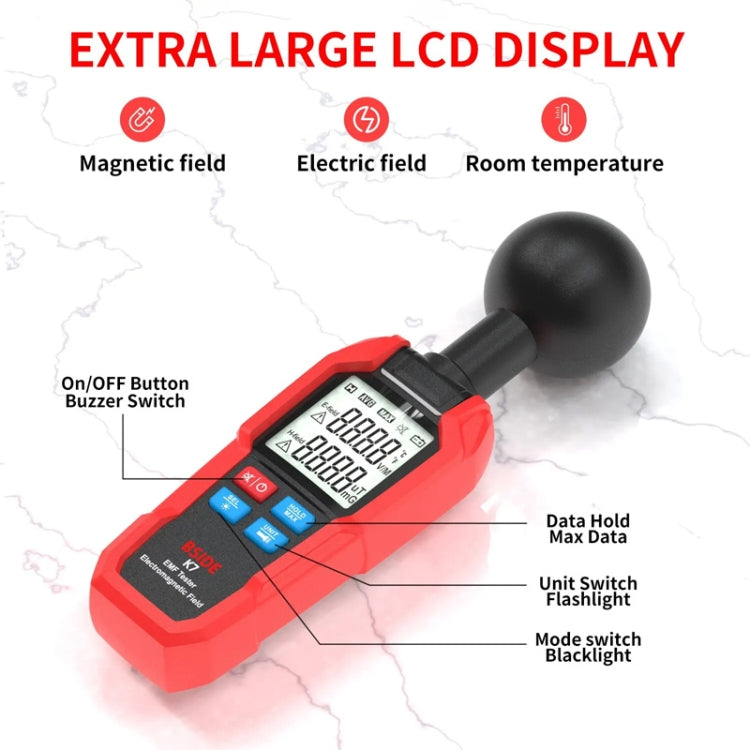 BSIDE K7 Handheld Electromagnetic Radiation Detector Electromagnetic Wave Tester - Radiation Detector by BSIDE | Online Shopping South Africa | PMC Jewellery | Buy Now Pay Later Mobicred