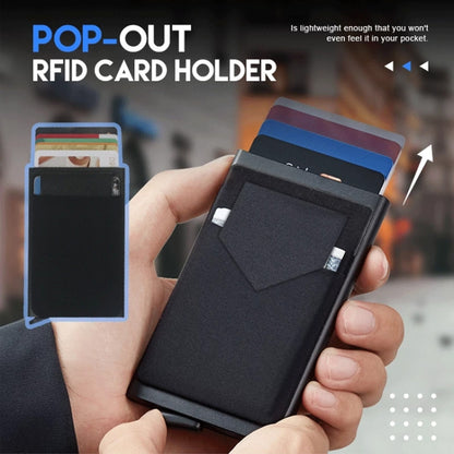 Pop Up Metal Card Holder with Lycra Cloth RFID Aluminum Alloy Credit Card Box(Gold) - Antimagnetic RFID Package by PMC Jewellery | Online Shopping South Africa | PMC Jewellery | Buy Now Pay Later Mobicred