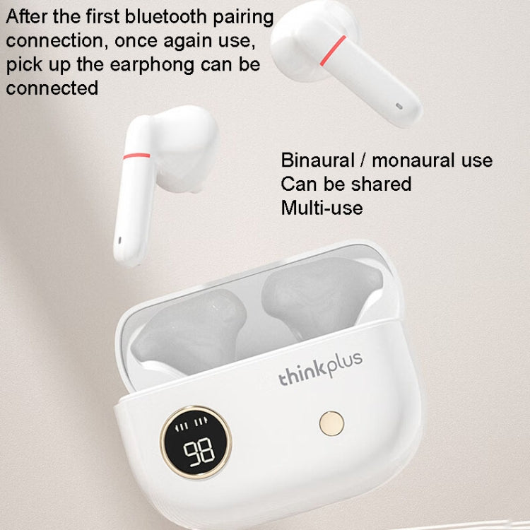 Lenovo Thinkplus XT86 Semi-In-Ear Wireless Bluetooth Earphones With Digital Display Charging Compartment(White) - Bluetooth Earphone by Lenovo | Online Shopping South Africa | PMC Jewellery | Buy Now Pay Later Mobicred