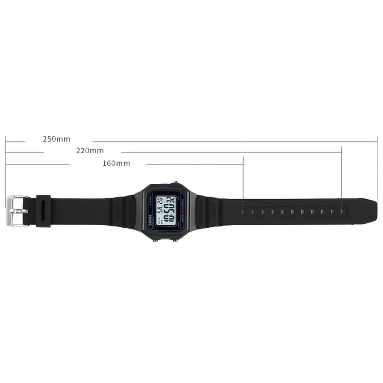 SKMEI 1698 50m Waterproof Multifunctional Sports Square Pin Buckle Luminous Digital Watch(Black White) - Silicone Strap Watches by SKMEI | Online Shopping South Africa | PMC Jewellery | Buy Now Pay Later Mobicred