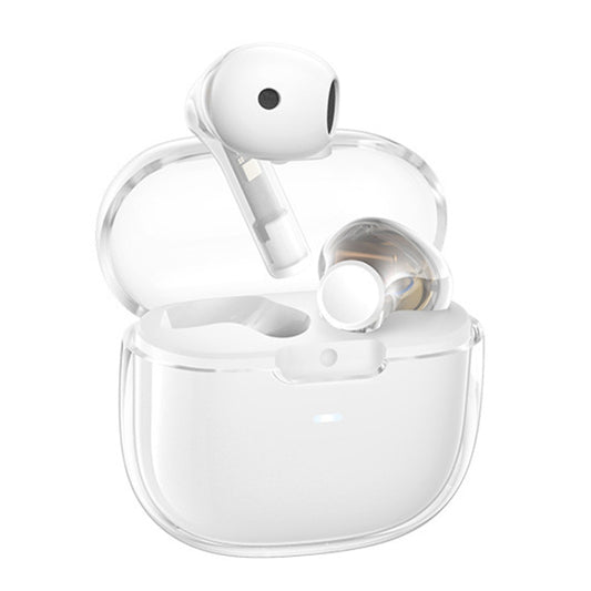 REMAX CozyBuds W18 Double ENC Intelligent Call Noise Reduction Wireless Earphone Transparent Shell Wireless Bluetooth Earphone(Ceramic White) - Bluetooth Earphone by REMAX | Online Shopping South Africa | PMC Jewellery | Buy Now Pay Later Mobicred