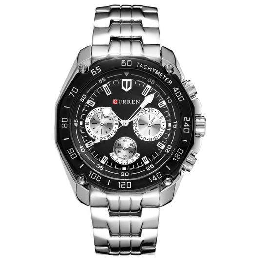 Curren 8077 Men Casual Business Waterproof Quartz Watch(White Shell Black) - Alloy Watches by Curren | Online Shopping South Africa | PMC Jewellery | Buy Now Pay Later Mobicred