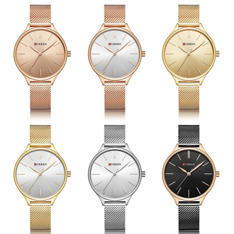 Curren 9024 Casual Steel Strap Waterproof Women Quartz Watch, Color: Gold Shell White Surface - Alloy Watches by Curren | Online Shopping South Africa | PMC Jewellery | Buy Now Pay Later Mobicred