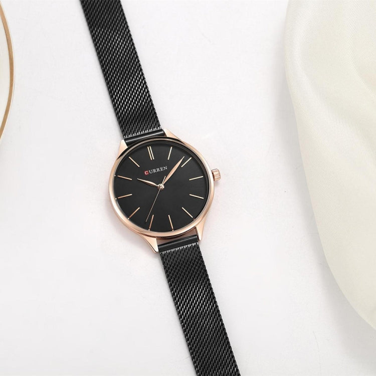 Curren 9024 Casual Steel Strap Waterproof Women Quartz Watch, Color: Rose Shell White Surface - Alloy Watches by Curren | Online Shopping South Africa | PMC Jewellery | Buy Now Pay Later Mobicred