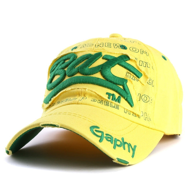 Embroidery Letter Pattern Adjustable Curved Eaves Baseball Cap, Head Circumference: 54-62cm(yellow green) - Peaked Cap by PMC Jewellery | Online Shopping South Africa | PMC Jewellery