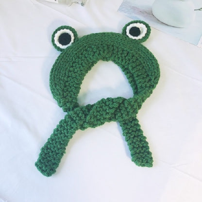 Children Cartoon Frog Big Eyes Earmuffs Hair Hat Bomer Hat(Green) - Bomber Hats by PMC Jewellery | Online Shopping South Africa | PMC Jewellery