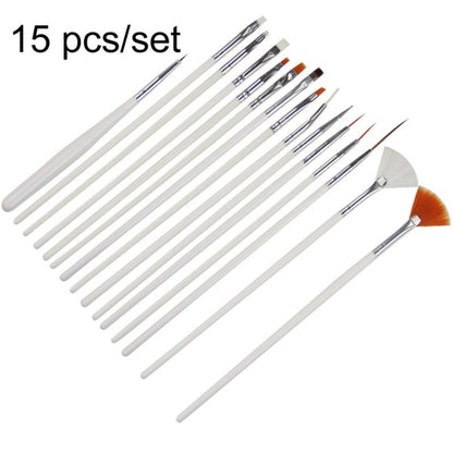 15 PCS/Set Nail Art Tools Brushes for Manicure Rhinestones Nails Decorations Nail Nrush Kit Painting Fingernail Tool Pen Kit - Nail Clipper by PMC Jewellery | Online Shopping South Africa | PMC Jewellery