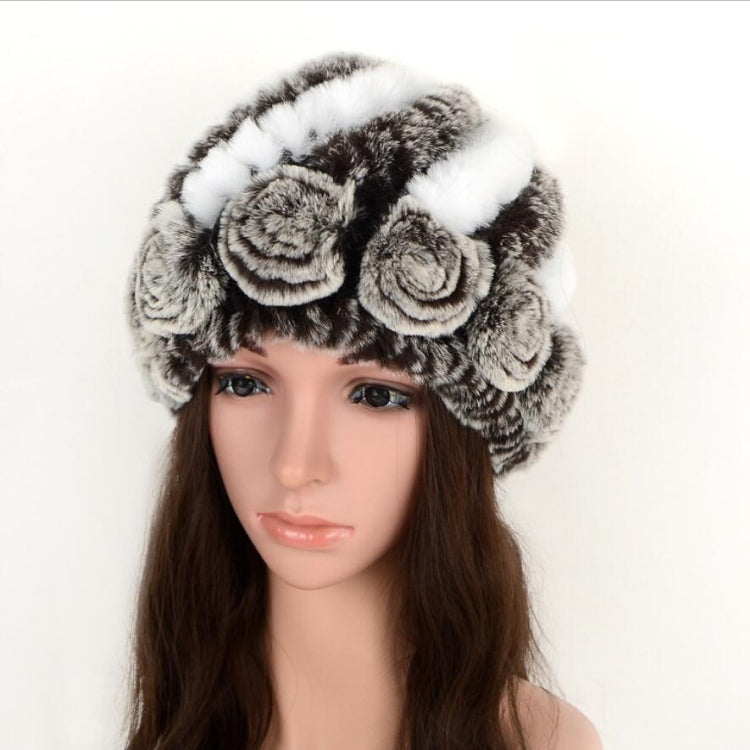 Real Rabbit Fur Grass Pineapple Hat Korean Version of the Women's Warm Earmuffs(double brown) - Bomber Hats by PMC Jewellery | Online Shopping South Africa | PMC Jewellery