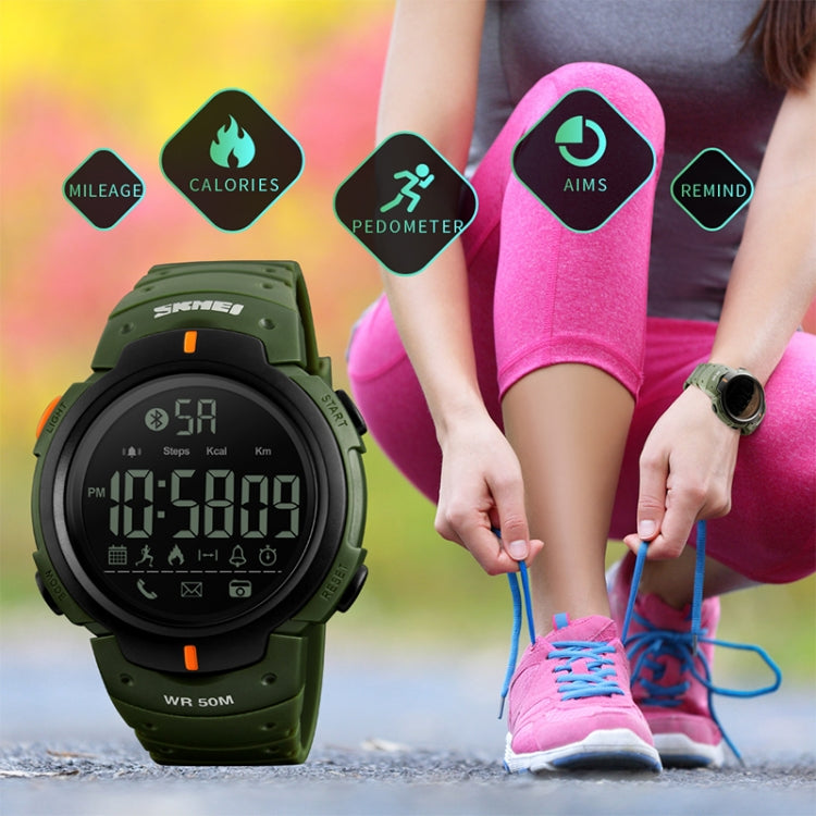 SKMEI 1301 Multifunction 50m Waterproof Sports Bluetooth Smart Watch, Compatible with Android & iOS System(Army Green) - Sport Watches by SKMEI | Online Shopping South Africa | PMC Jewellery | Buy Now Pay Later Mobicred