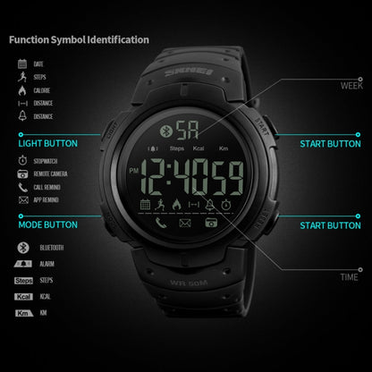 SKMEI 1301 Multifunction 50m Waterproof Sports Bluetooth Smart Watch, Compatible with Android & iOS System(Black) - Sport Watches by SKMEI | Online Shopping South Africa | PMC Jewellery | Buy Now Pay Later Mobicred