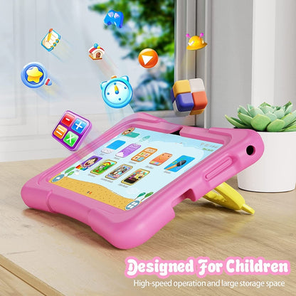 Pritom K7 Pro Kids Education Tablet PC, 7.0 inch, 2GB+32GB, Android 11 Allwinner A100 Quad Core CPU, Support 2.4G WiFi / Bluetooth / Dual Camera, Global Version with Google Play, US Plug(Pink) -  by PRITOM | Online Shopping South Africa | PMC Jewellery | Buy Now Pay Later Mobicred