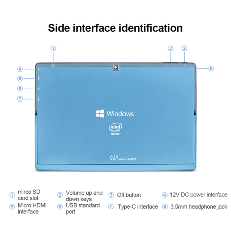 W10 2 in 1 Tablet PC, 10.1 inch, 6GB+64GB, Windows 10 System, Intel Gemini Lake N4120 Quad Core up to 2.6GHz, without Keyboard & Stylus Pen, Support Dual Band WiFi & Bluetooth & TF Card & HDMI, US Plug - Other by PMC Jewellery | Online Shopping South Africa | PMC Jewellery