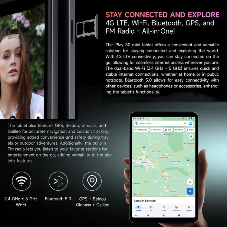 ALLDOCUBE iPlay 50 mini T811 4G LTE Tablet, 8.4 inch, 4GB+64GB, Android 13 UNISOC T606 Octa Core 1.6GHz, Support GPS & BT & Dual Band WiFi & Dual SIM (Grey) - ALLDOCUBE by ALLDOCUBE | Online Shopping South Africa | PMC Jewellery