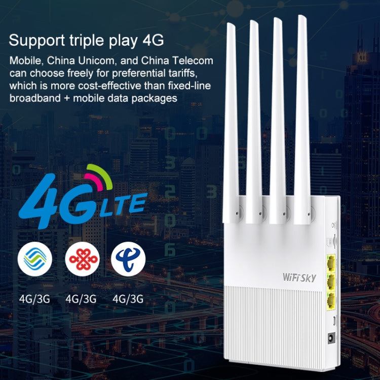 COMFAST WS-R642 300Mbps 4G Household Signal Amplifier Wireless Router Repeater WIFI Base Station with 4 Antennas, European Edition EU Plug - Wireless Routers by COMFAST | Online Shopping South Africa | PMC Jewellery