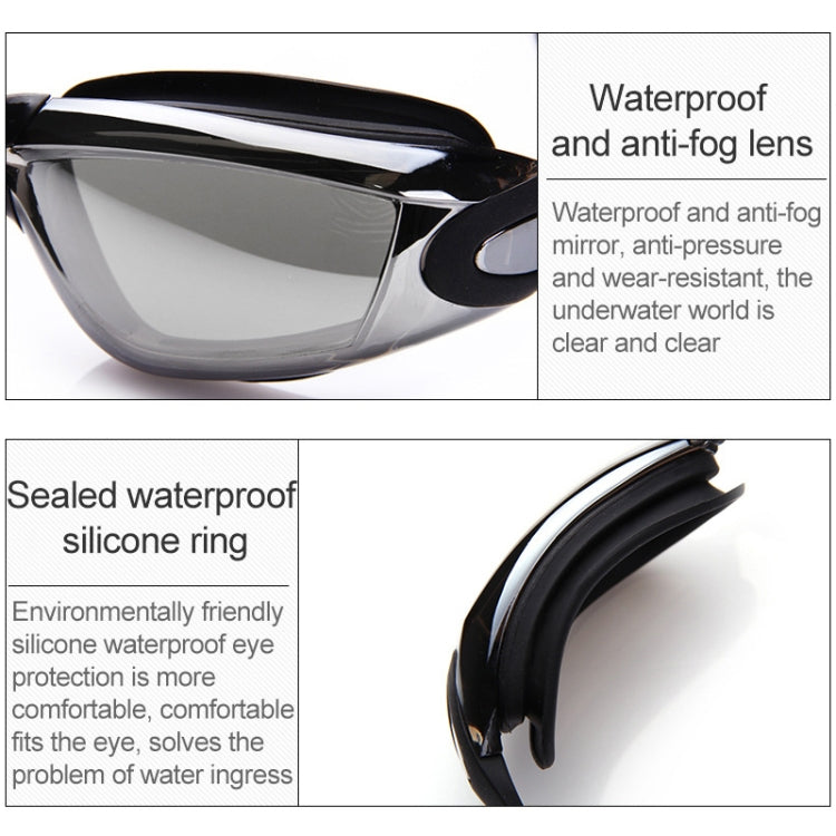 High-definition Waterproof Fogproof Swimming Goggles with Swimming Cap (Black) - Swimming Glasses by PMC Jewellery | Online Shopping South Africa | PMC Jewellery