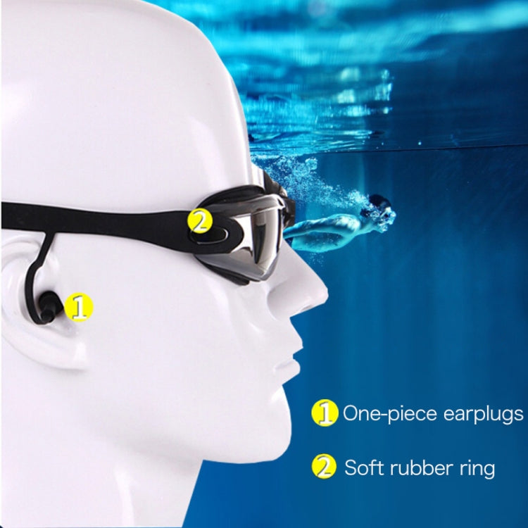 High-definition Waterproof Fogproof Swimming Goggles with Swimming Cap (Black) - Swimming Glasses by PMC Jewellery | Online Shopping South Africa | PMC Jewellery