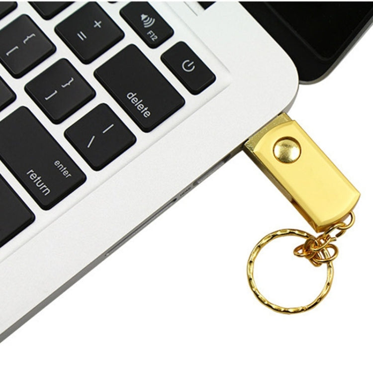 MicroDrive 16GB USB 2.0 Creative Personality Metal U Disk with Keychain (Yellow) - USB Flash Drives by MicroDrive | Online Shopping South Africa | PMC TechLife | Buy Now Pay Later Mobicred