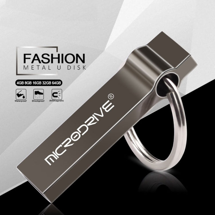 MicroDrive 8GB USB 2.0 Metal Keychain U Disk (Black) - USB Flash Drives by MicroDrive | Online Shopping South Africa | PMC TechLife