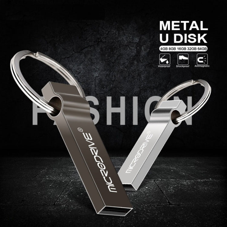 MicroDrive 8GB USB 2.0 Metal Keychain U Disk (Grey) - USB Flash Drives by MicroDrive | Online Shopping South Africa | PMC Jewellery