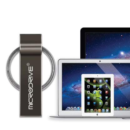 MicroDrive 8GB USB 2.0 Metal Keychain U Disk (Grey) - USB Flash Drives by MicroDrive | Online Shopping South Africa | PMC Jewellery