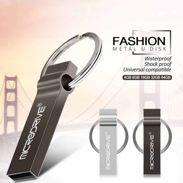 MicroDrive 128GB USB 2.0 Metal Keychain U Disk (Grey) - USB Flash Drives by MicroDrive | Online Shopping South Africa | PMC TechLife | Buy Now Pay Later Mobicred